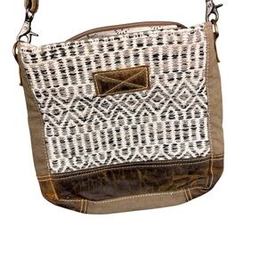 Myra Bag Upcycled Canvas & Leather Crossbody